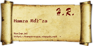 Hamza Róza névjegykártya